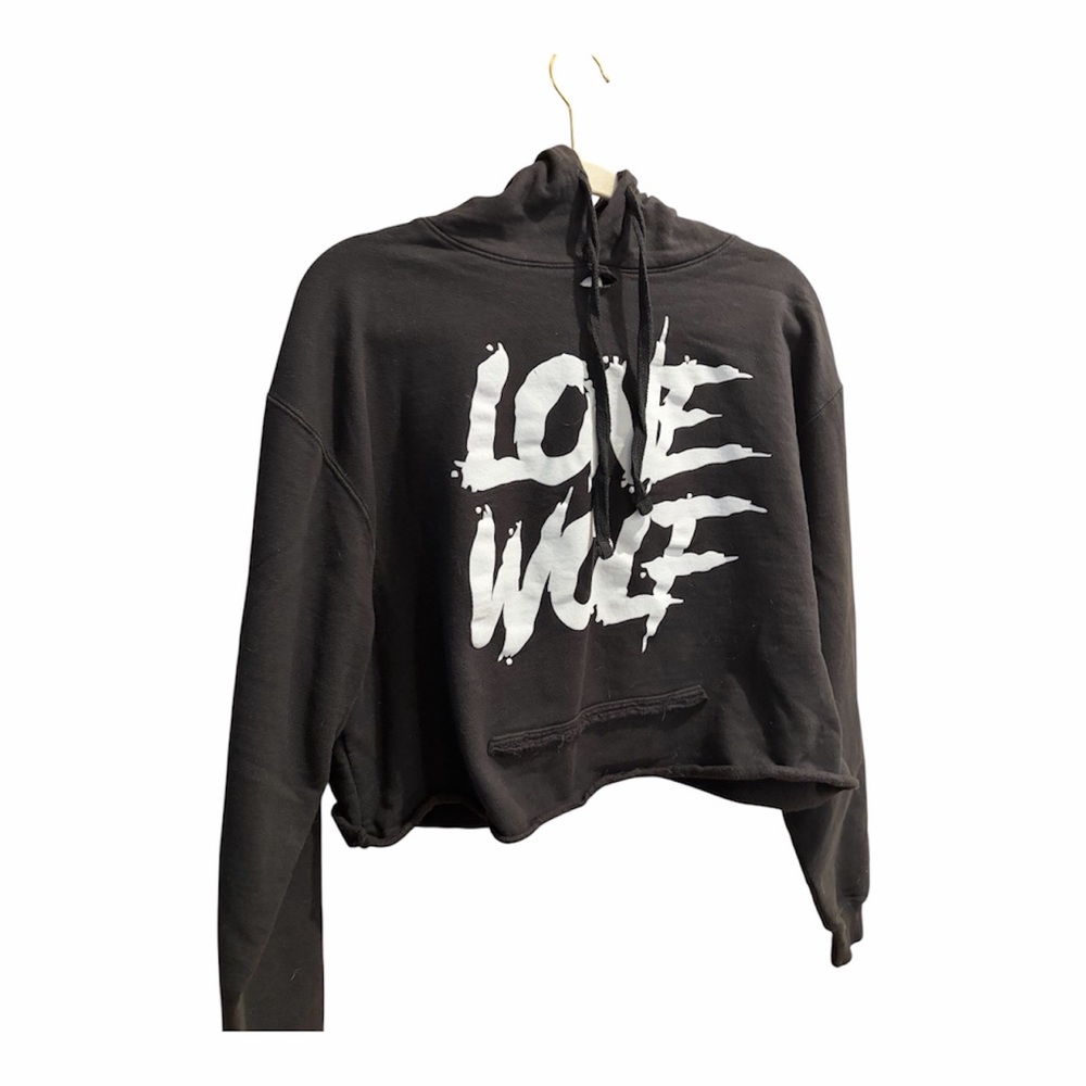 Harley Davidson Lone‎ Wolf Black Cropped Hoodie